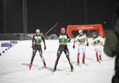 Vinzenz Geiger (GER), Johannes Rydzek (GER), Jens Luraas Oftebro (NOR), Einar Luraas Oftebro (NOR) (l-r)