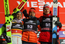 Massenstart-Sieger: Johannes Lamparter (AUT), Julian Schmid (GER), Einar Luraas Oftebro (NOR), (l-r)