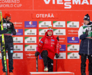 Johannes Rydzek (GER), Einar Oftebro (NOR), Andreas Skoglund (NOR), (l-r)