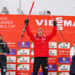 Johannes Rydzek (GER), Einar Oftebro (NOR), Andreas Skoglund (NOR), (l-r)