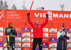 Johannes Rydzek (GER), Einar Oftebro (NOR), Andreas Skoglund (NOR), (l-r)