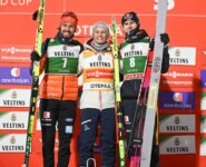 Johannes Rydzek (GER), Johannes Lamparter (AUT), Vinzenz Geiger (GER), (l-r)