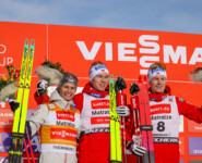 Das Podium der Männer: Johannes Lamparter (AUT), Jens Luraas Oftebro (NOR), Einar Luraas Oftebro (NOR), (l-r)