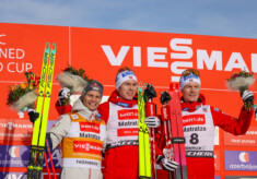 Das Podium der Männer: Johannes Lamparter (AUT), Jens Luraas Oftebro (NOR), Einar Luraas Oftebro (NOR), (l-r)