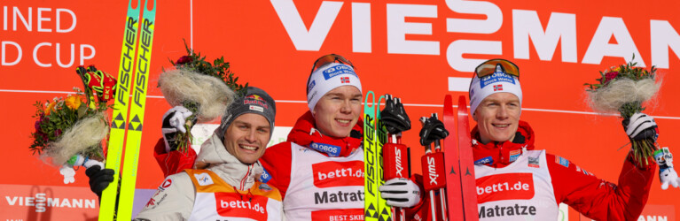 Das Podium der Männer: Johannes Lamparter (AUT), Jens Luraas Oftebro (NOR), Einar Luraas Oftebro (NOR), (l-r)