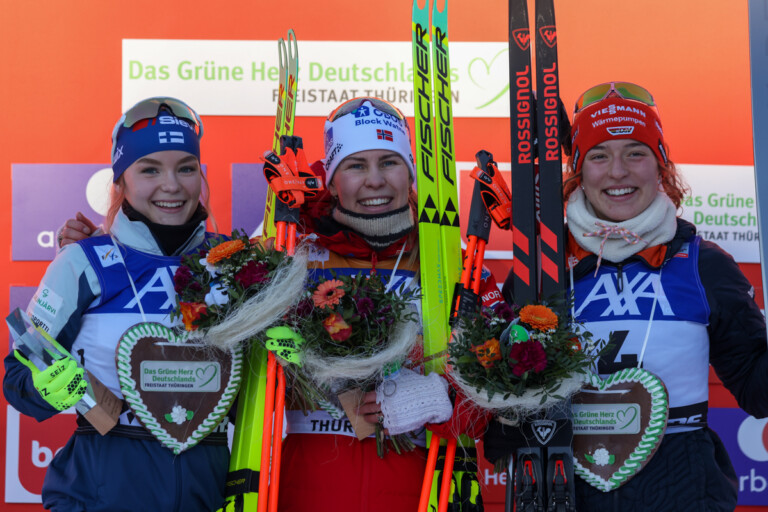 Minja Korhonen (FIN), Ida Marie Hagen (NOR), Nathalie Armb­ruster (GER), (l-r)