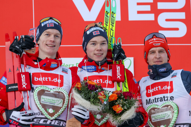 Einar Luraas Oftebro (NOR), Jens Luraas Oftebro (NOR), Julian Schmid (GER), (l-r)