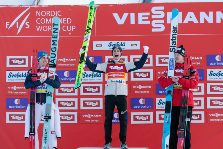 Das Podium der Männer: Stefan Rettenegger (AUT), Johannes Lamparter (AUT), Andreas Skoglund (NOR), (l-r)