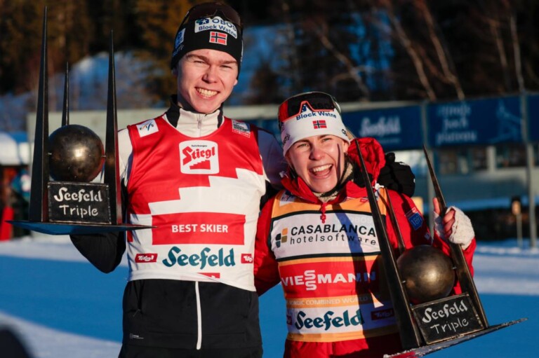 Jens Luraas Oftebro (NOR), Ida Marie Hagen (NOR), (l-r)