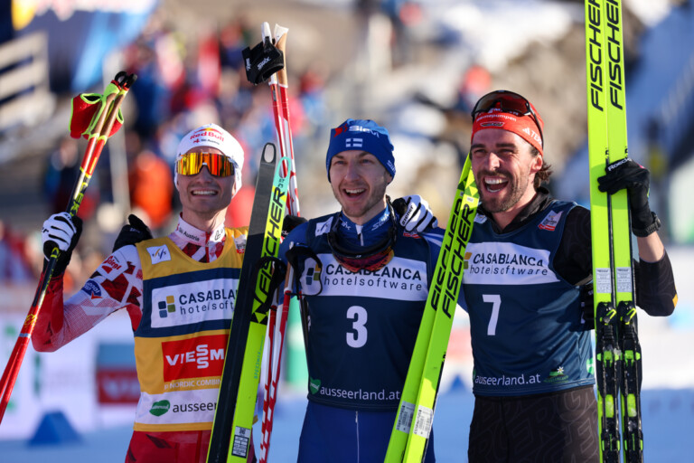 Johannes Lamparter (AUT), Ilkka Herola (FIN), Johannes Rydzek (GER), (l-r)