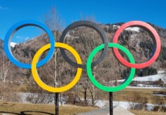 Olympische Ringe in Predazzo (ITA)