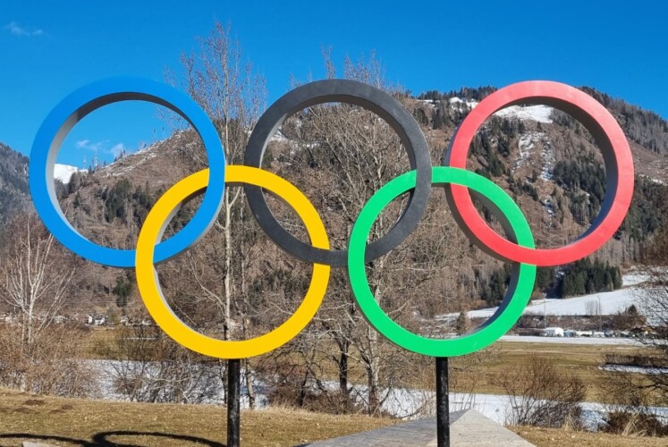 Olympische Ringe in Predazzo (ITA)