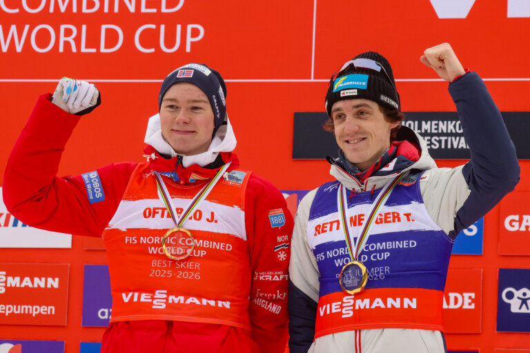 Bester Läufer und bester Springer: Jens Luraas Oftebro (NOR), Thomas Rettenegger (AUT), (l-r)