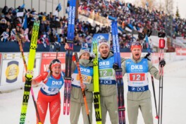 Schweizer Mixed Staffel auf Rang zwei beim Biathlon Weltcup Otepää