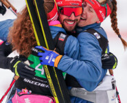 Nathalie Armbruster (GER), Johannes Rydzek (GER), Jenny Nowak (GER), (l-r) 2024 in Trondheim (NOR)