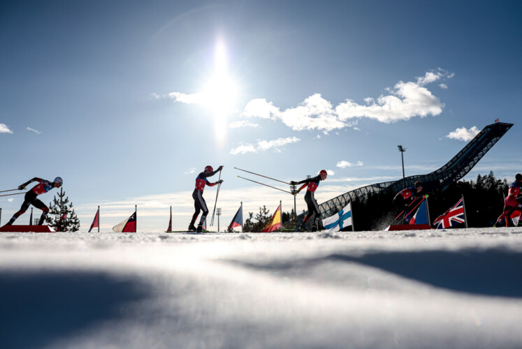Lukas Greiderer (AUT), Johannes Rydzek (GER), Terence Weber (GER), (l-r) 2024 in Oslo (NOR)