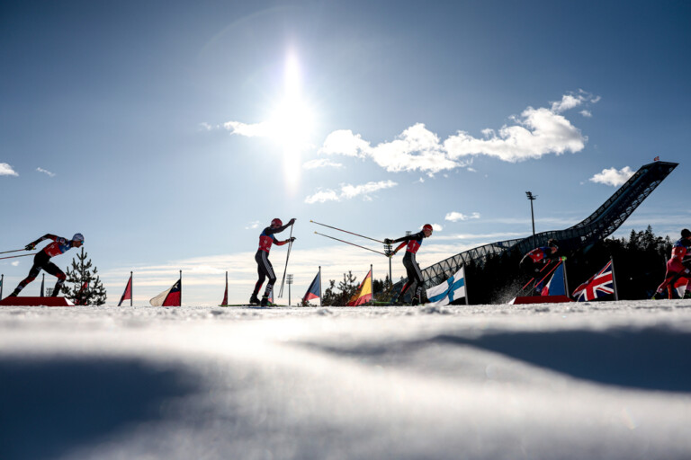 Lukas Greiderer (AUT), Johannes Rydzek (GER), Terence Weber (GER), (l-r) 2024 in Oslo (NOR)