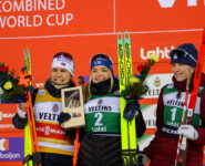 Das Podium der Frauen: Ida Marie Hagen (NOR), Minja Korhonen (FIN), Alexa Brabec (USA), (l-r)