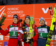 Oftebrodium mit Finne: Einar Luraas Oftebro (NOR), Jens Luraas Oftebro(NOR), Ilkka Herola (FIN), (l-r)
