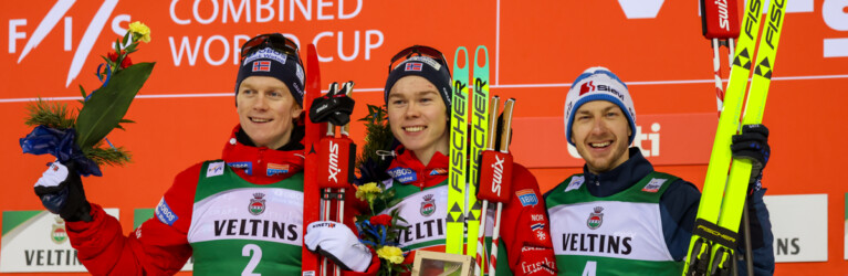 Oftebrodium mit Finne: Einar Luraas Oftebro (NOR), Jens Luraas Oftebro(NOR), Ilkka Herola (FIN), (l-r)