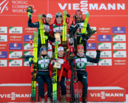 Ilkka Herola (FIN), Jens Luraas Oftebro (NOR), Johannes Rydzek (GER), Minja Korhonen (FIN), Ida Marie Hagen (NOR), Nathalie Armbruster (GER), (l-r)