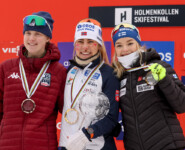 Top 3 Compact-Weltcup: Alexa Brabec (USA), Ida Marie Hagen (NOR), Minja Korhonen (FIN), (l-r)