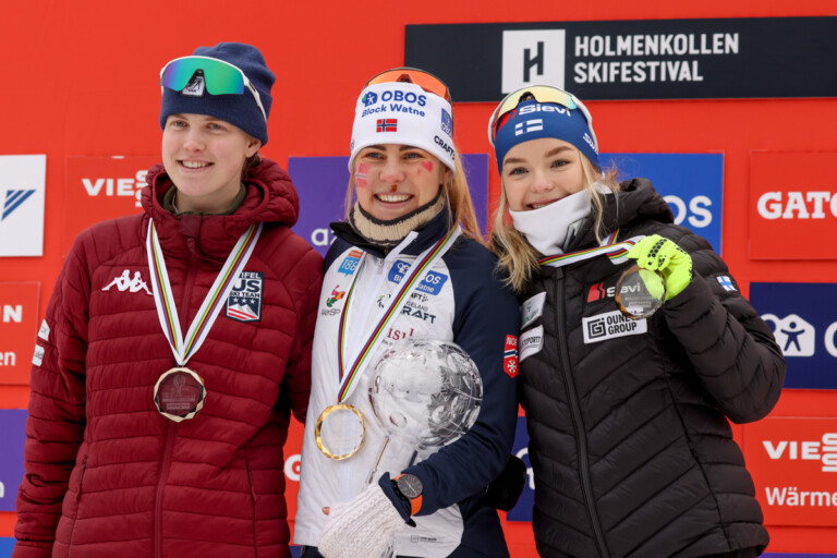 Top 3 Compact-Weltcup: Alexa Brabec (USA), Ida Marie Hagen (NOR), Minja Korhonen (FIN), (l-r)