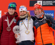 Top 3 Massenstart: Alexa Brabec (USA), Ida Marie Hagen (NOR), Nathalie Armbruster (GER), (l-r)