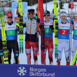 Medaillengewinner im Team Sprint: Jonathan Gräbert (GER), Felix Brieden (GER), David Thür (AUT), Andreas Gfrerer (AUT), Henrik Hilmarsen (NOR), Alvin Le (NOR), (l-r)