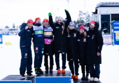 Florian Aichinger, Jenny Nowak, Nathalie Armbruster, Ronja Loh, Trine Göpfert, Nina Jung, Tim Kopp (alle GER), (l-r)