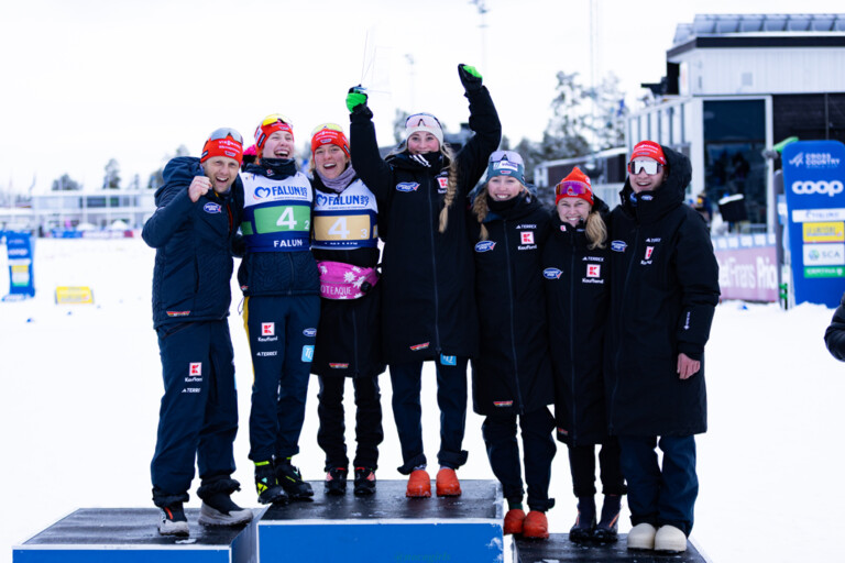 Florian Aichinger, Jenny Nowak, Nathalie Armbruster, Ronja Loh, Trine Göpfert, Nina Jung, Tim Kopp (alle GER), (l-r)