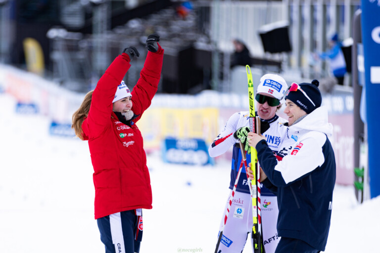 Mille Marie Hagen (NOR), Aleksander Skoglund (NOR), Kasper Moen Flatla (NOR) (l-r)