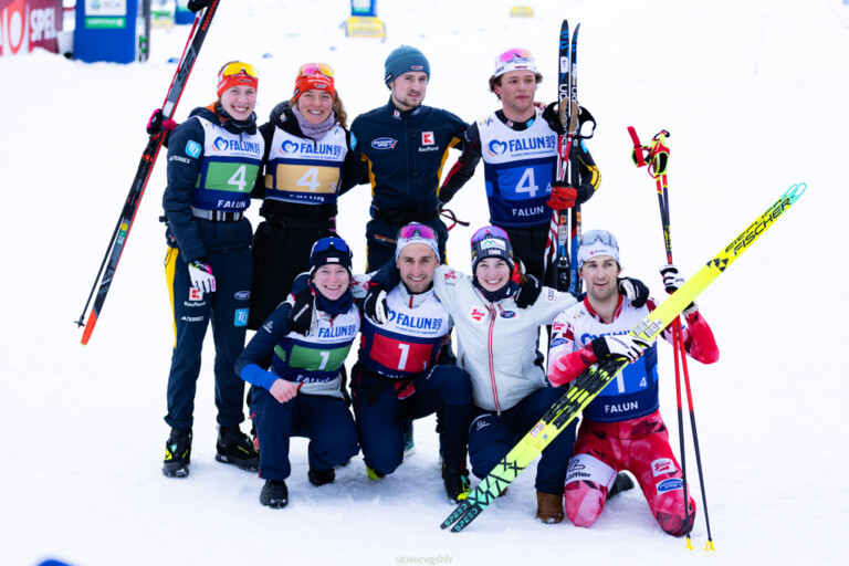 Jenny Nowak (GER), Nathalie Armbruster (GER), Christian Frank (GER), Benedikt Gräbert (GER); Claudia Purker (AUT), Fabio Obermeyr (AUT), Lisa Hirner (AUT), Christian Deuschl (AUT) (l-r)