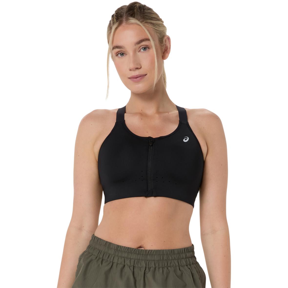 Asics Road Combination Zip Bra Damen Sport-BH (Schwarz 90D) Sport-BHs