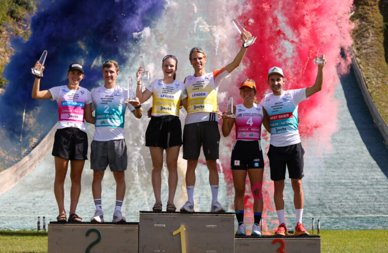 Katharina Gruber (AUT), Manuel Faisst (GER), Ema Volavsek (SLO), David Mach (GER), Nathalie Armbruster (GER), Fabio Obermeyr (AUT), (l-r)