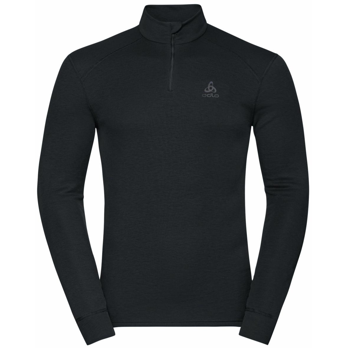 Odlo Active Warm Base Layer Half-Zip Herren Funktionsshirt (Schwarz XL Größe) Funktionsunterhose