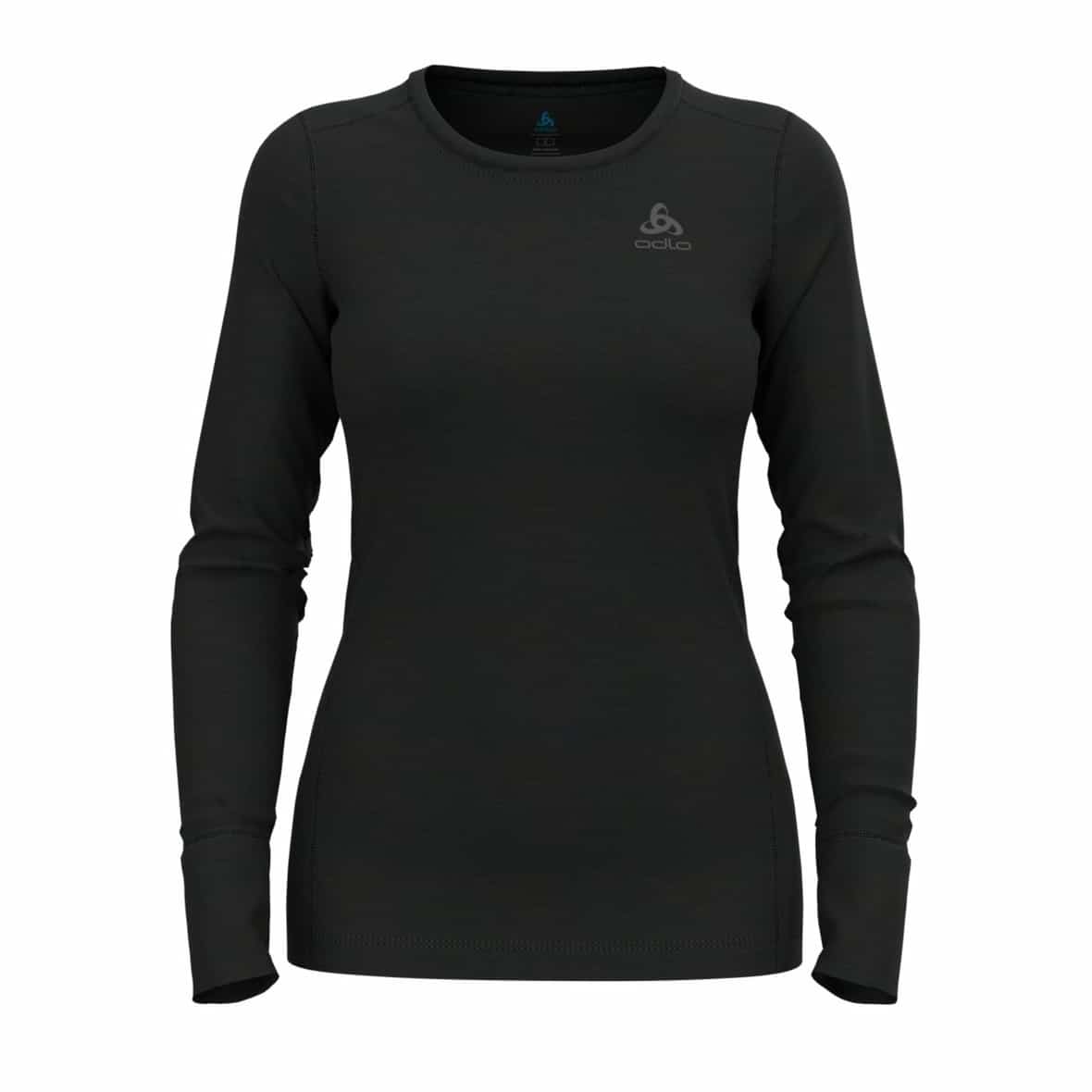 Odlo Merino 200 Base Layer Damen Funktionsshirt (Schwarz XL Größe) Funktionsunterhemden