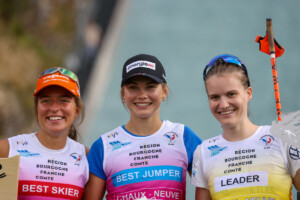 Das Podium der Frauen: Nathalie Armbruster (GER), Katharina Gruber (AUT), Ema Volavsek (SLO), (l-r)
