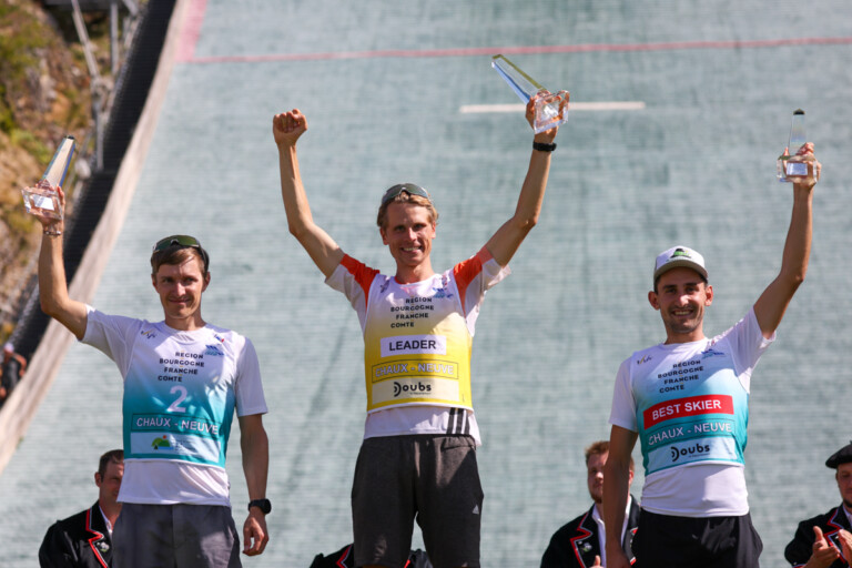 Die top 3 des Sommers bei den Herren: Manuel Faisst (GER), David Mach (GER), Fabio Obermeyr (AUT), (l-r)