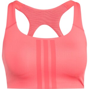 adidas Optimé Workout 3 Stripes Medium Damen Sport-BH (Hellrot L) Sport-BHs