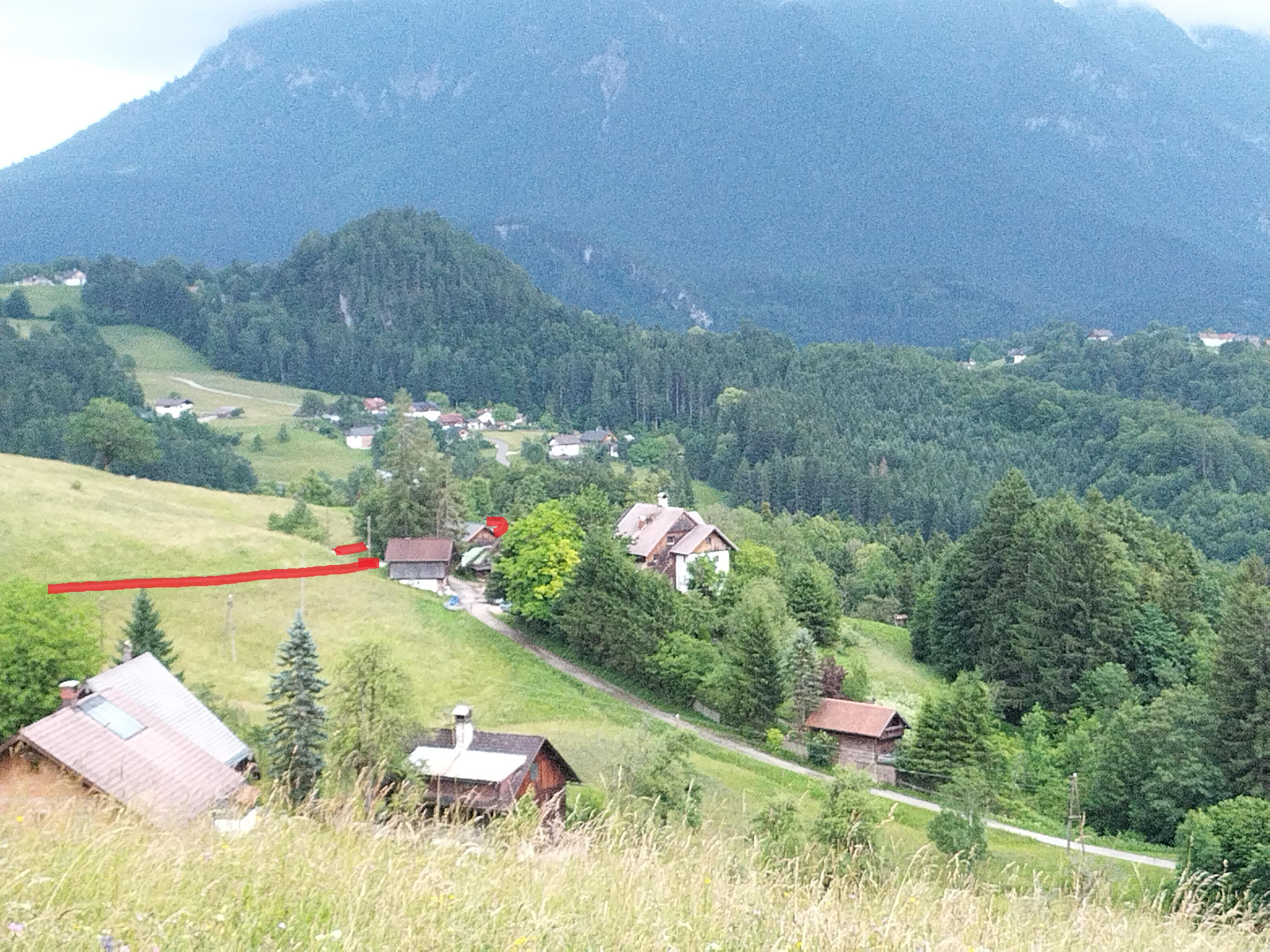 Etwa auf Hälfte des Kurses. Tiefblick Bad Goisern